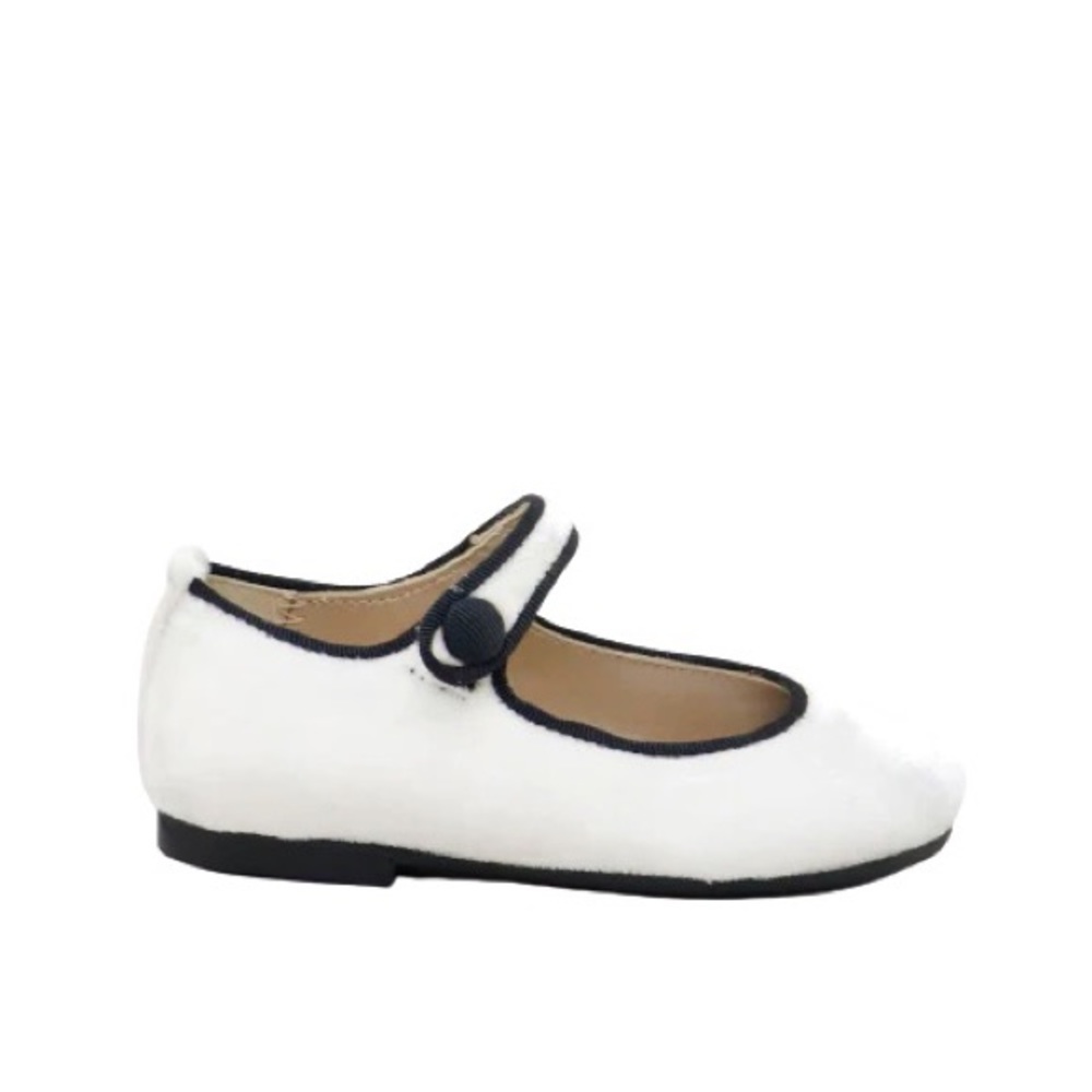 Papanatas white velvet Mary Jane